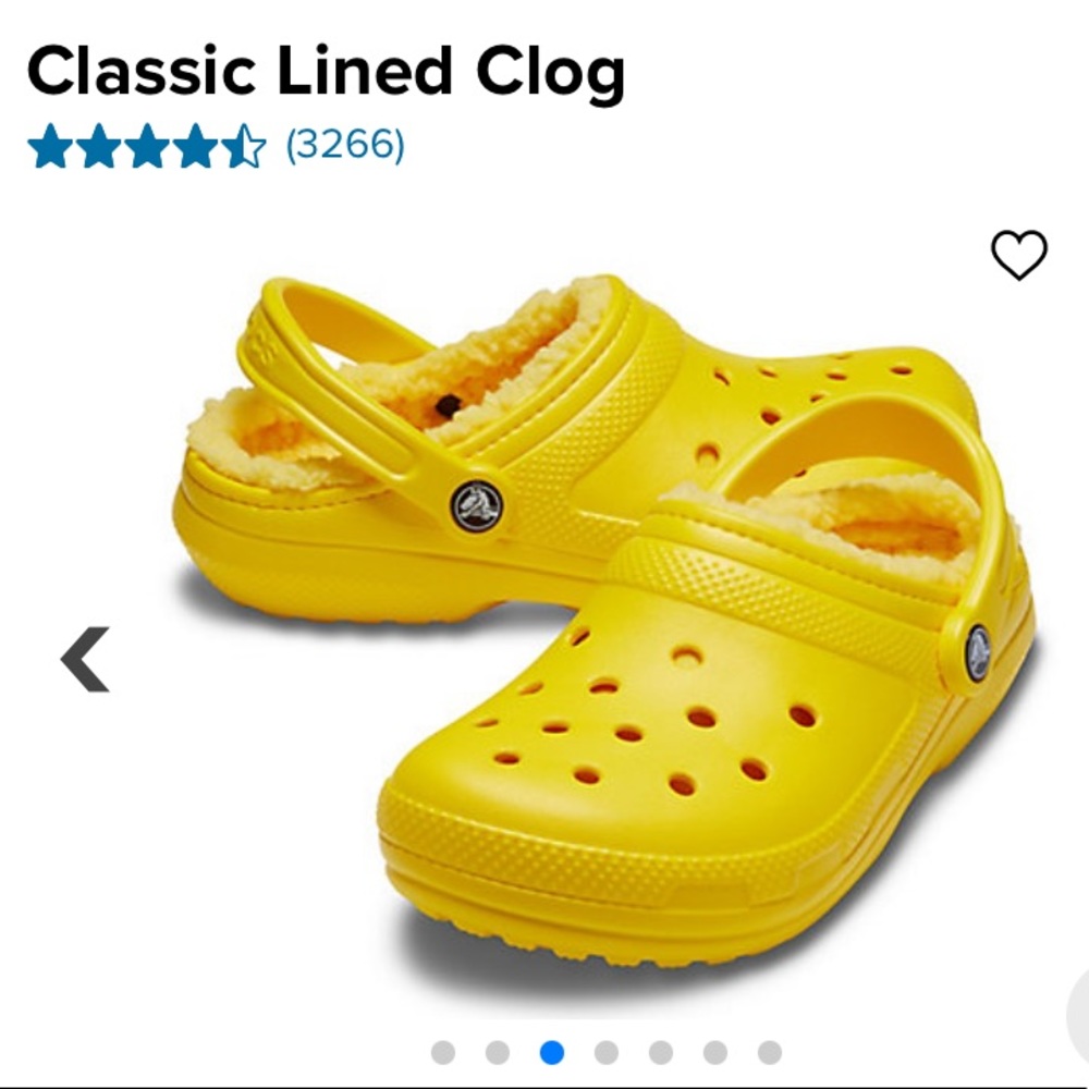 Yellow Classic Lined Crocs